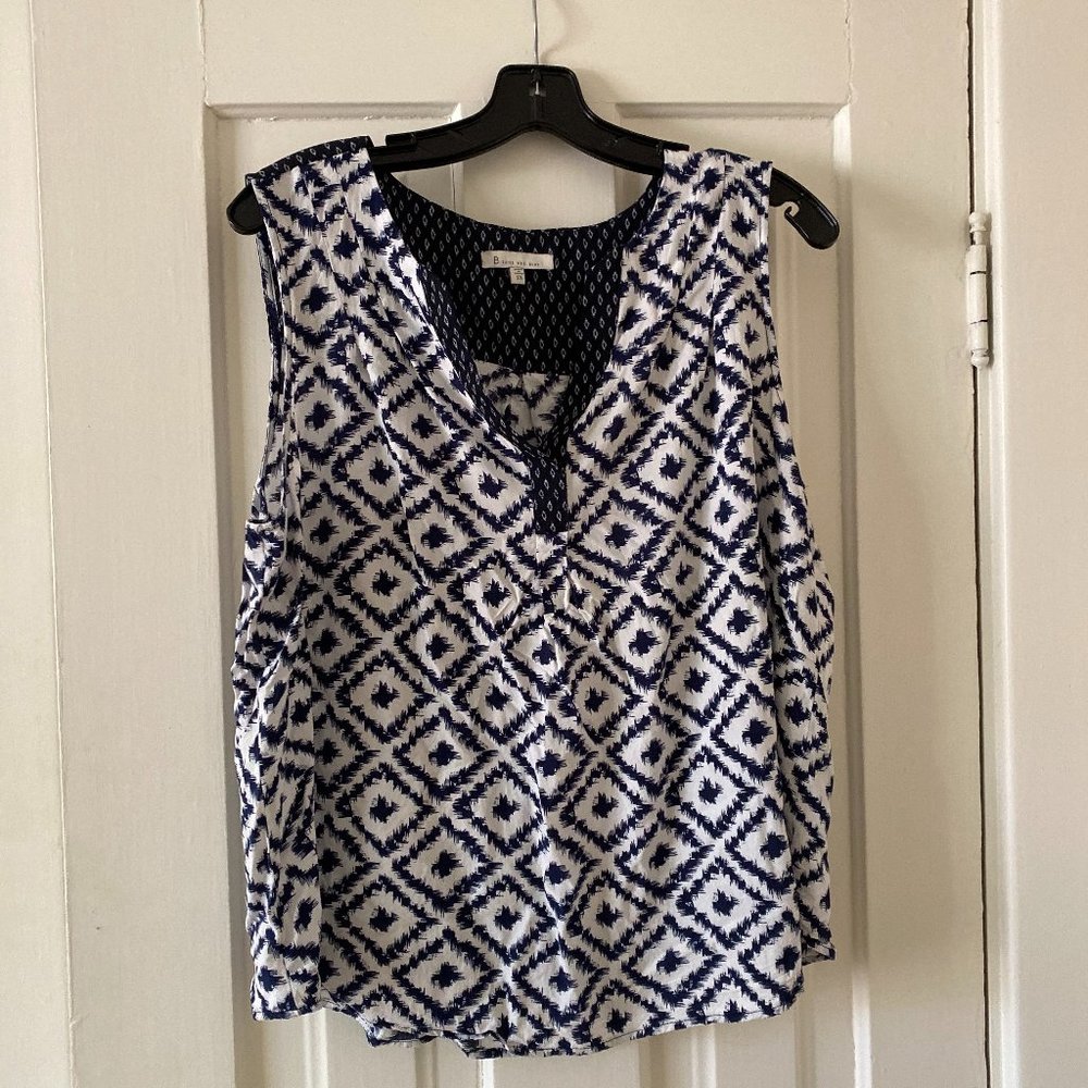 Blue Patterned Tank Top